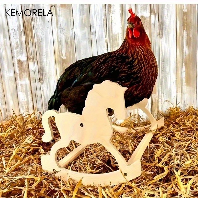 1PC Rustic Wooden Chicken Perch with Swing Multi-Level Jungle Gym Play Structure for Chicks & Parrots Durable Coop & Brooder Toy