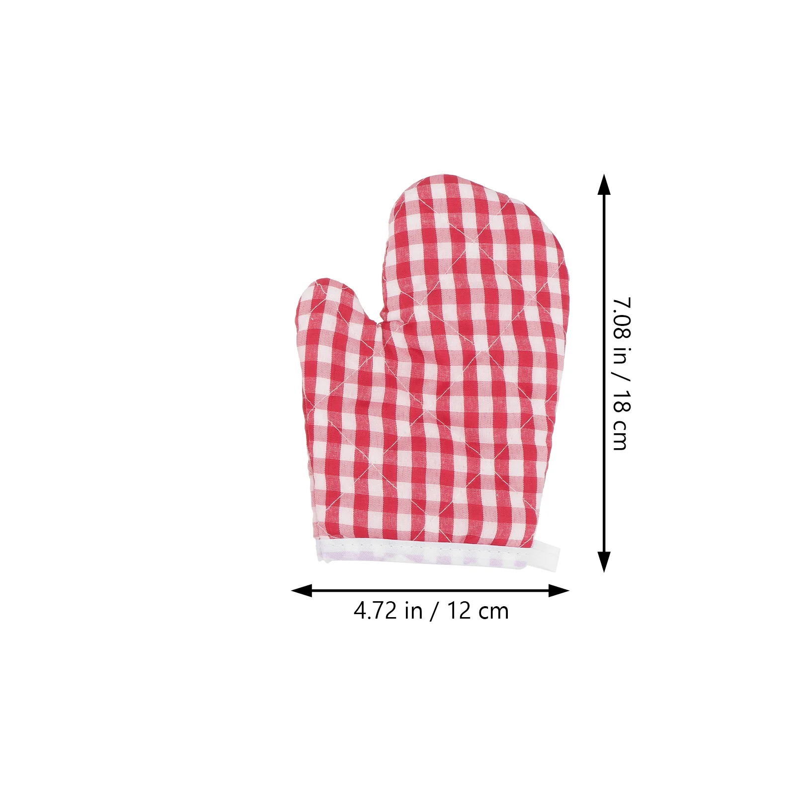 2 Pcs Insulation Gloves Kids Red Checked Oven Mitts Mittens Kitchen Baking Heat-resistant Microwave