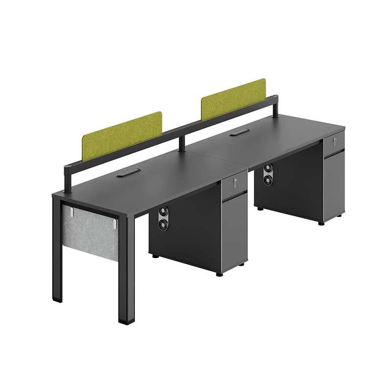 Factory Wholesale Office Two Person Workstation Workspace Solution Desk Combination Staff Desk and Chair for Office Commercial