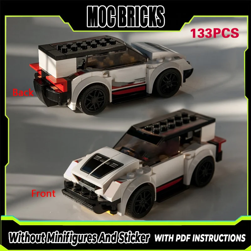 

City Car Model MOC Building Bricks White Sport Utility Vehicle Modular Technology Gifts Holiday Assemble Children Toys Suit