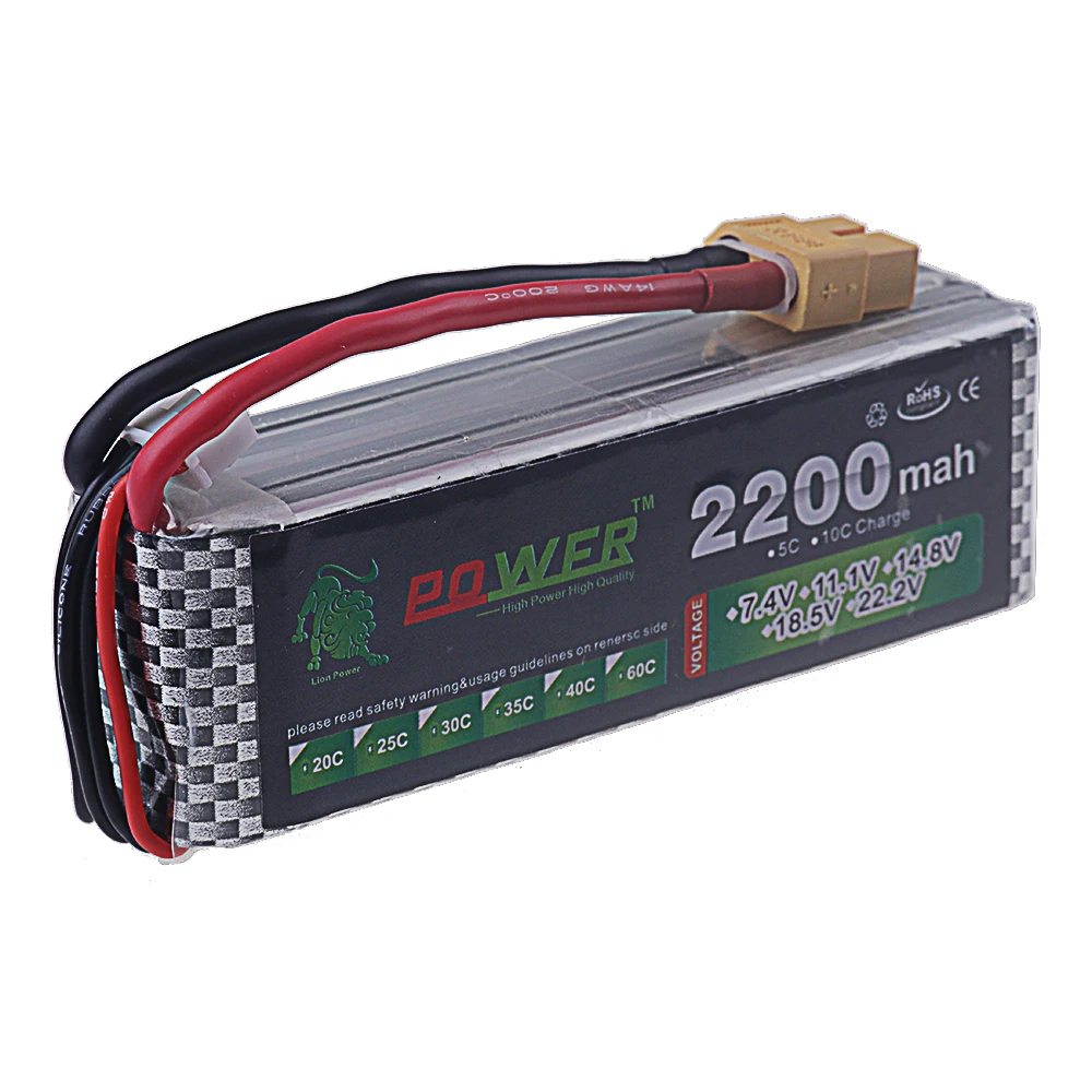 Batteria LiPo 4S 2200mAh 40C ~ 60C 14.8V con spina XT60/Deans T per Drone FPV RC auto barche camion aereo parti UAV batteria 4S