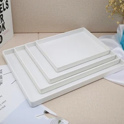 Creative White Melamine Rectangular Tray Sundries Storage Melamine Imitation Porcelain Hotel Home Storage Decoration