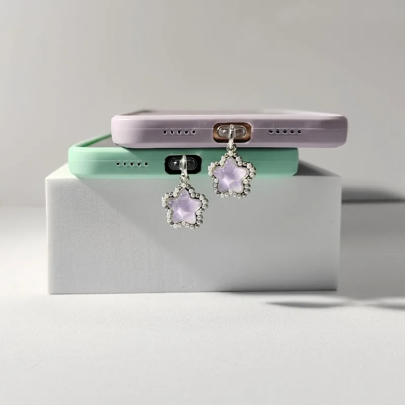 Charming Star Dust Plug Charm Bowknot Dust Cap For iPhone Type C Dust Protection Stopper For AirPods Fashion Ladies Gift