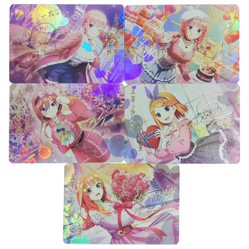 

5 шт./компл. квинтэссенция квинтуплетов, серия ко Дню святого Валентина, сделай сам, цветная флэш-карта, коллекционная карта аниме-игр