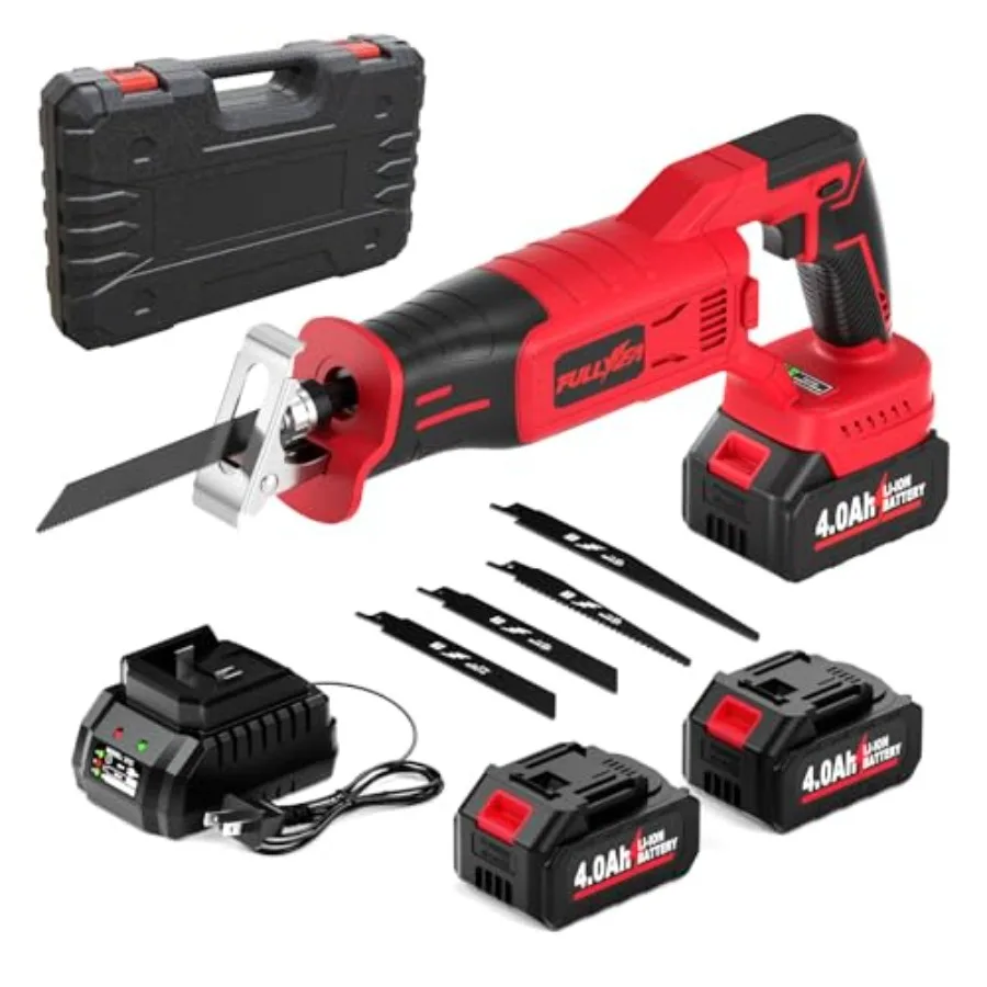 

Reciprocating Saw Cordless 0-3500 SPM Power Reciprocating Saw Tool-Free Blade Change Brushless Recipro Saws with 2 * and 4 Blad