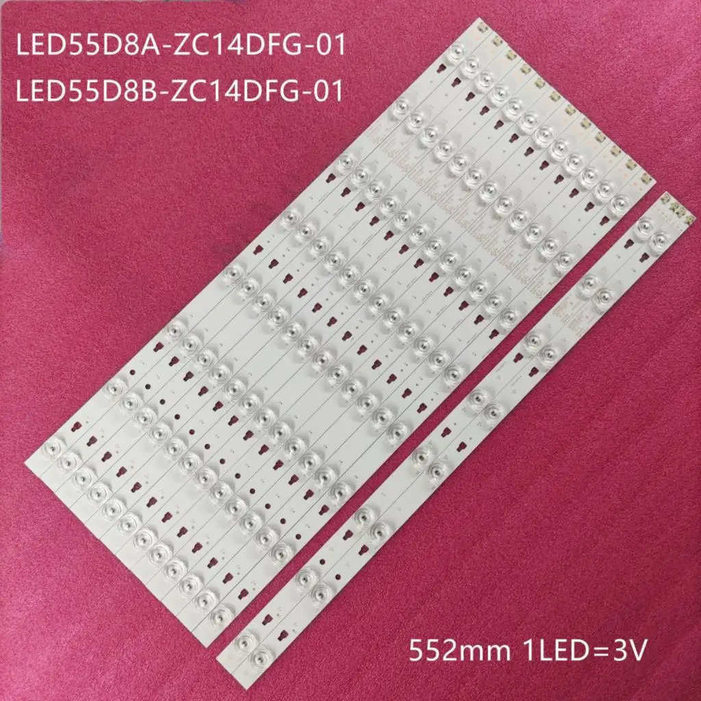 

LED Backlight strip For 55"TV LE55U6500U LS55AL88A72 D5551A LED55D8B LED55D8A-ZC14DFG-01 30355008220/21 U55X31 LU55H31