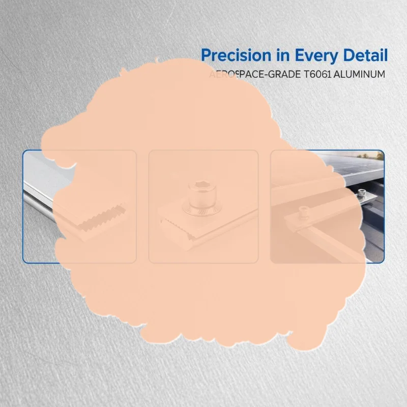 PV Rail Profile Connectors High Hardness Aluminium Photovoltaic Bracket for Commercial Rooftop Solar Project