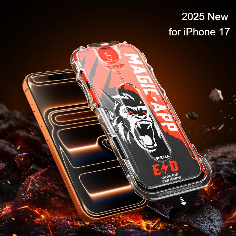 

2PCS Dust Free HD Tempered Glass Film for IPhone 17 17pro Max 17 Air Screen Protector Full 3D Protective Case