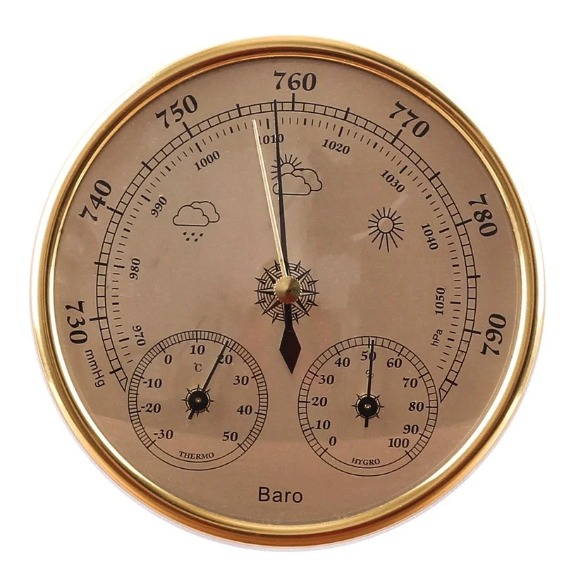 

3 In 1 Wall Mounted Household Barometer Thermometer Hygrometer Weather Station Hanging Pressure hPa Gauge Air Weather Instrument