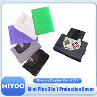 Miyoo Mini Plus Game Console 3 In 1 Protective Cover 3.5 Inch Portable Retro Handheld Game Console Storage Display Stand DIY