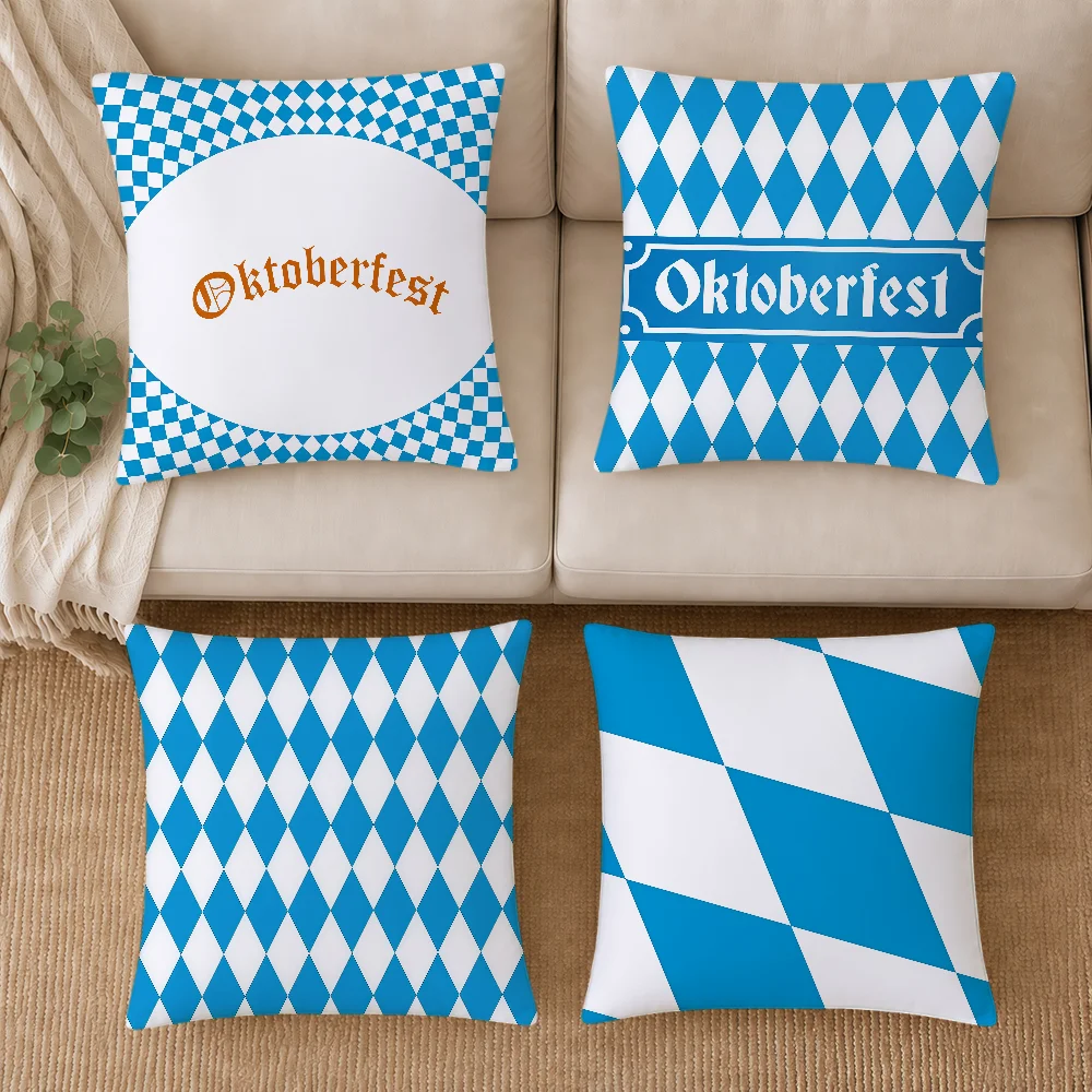 Check oktoberfest diamond cushion cover soft pillowcase Double Sided Sofa Home Living Room Decor bed hogar pillowcover gift