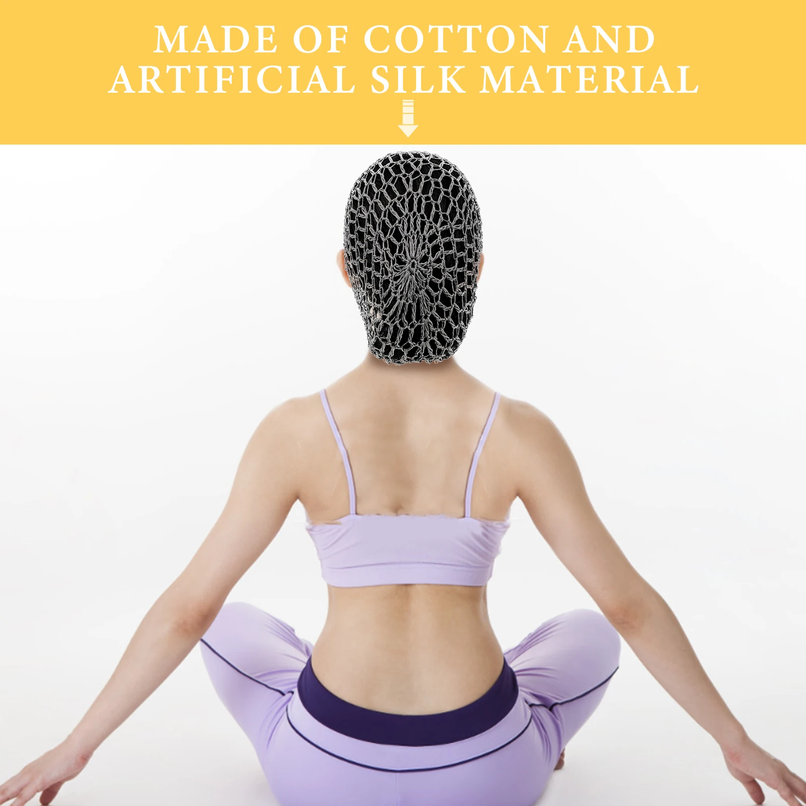 

Hair Net Cap Hats for Women Men Sleep Scarf Crochet Mesh Long Hair Care Durable Reusable Elastic Design Fits