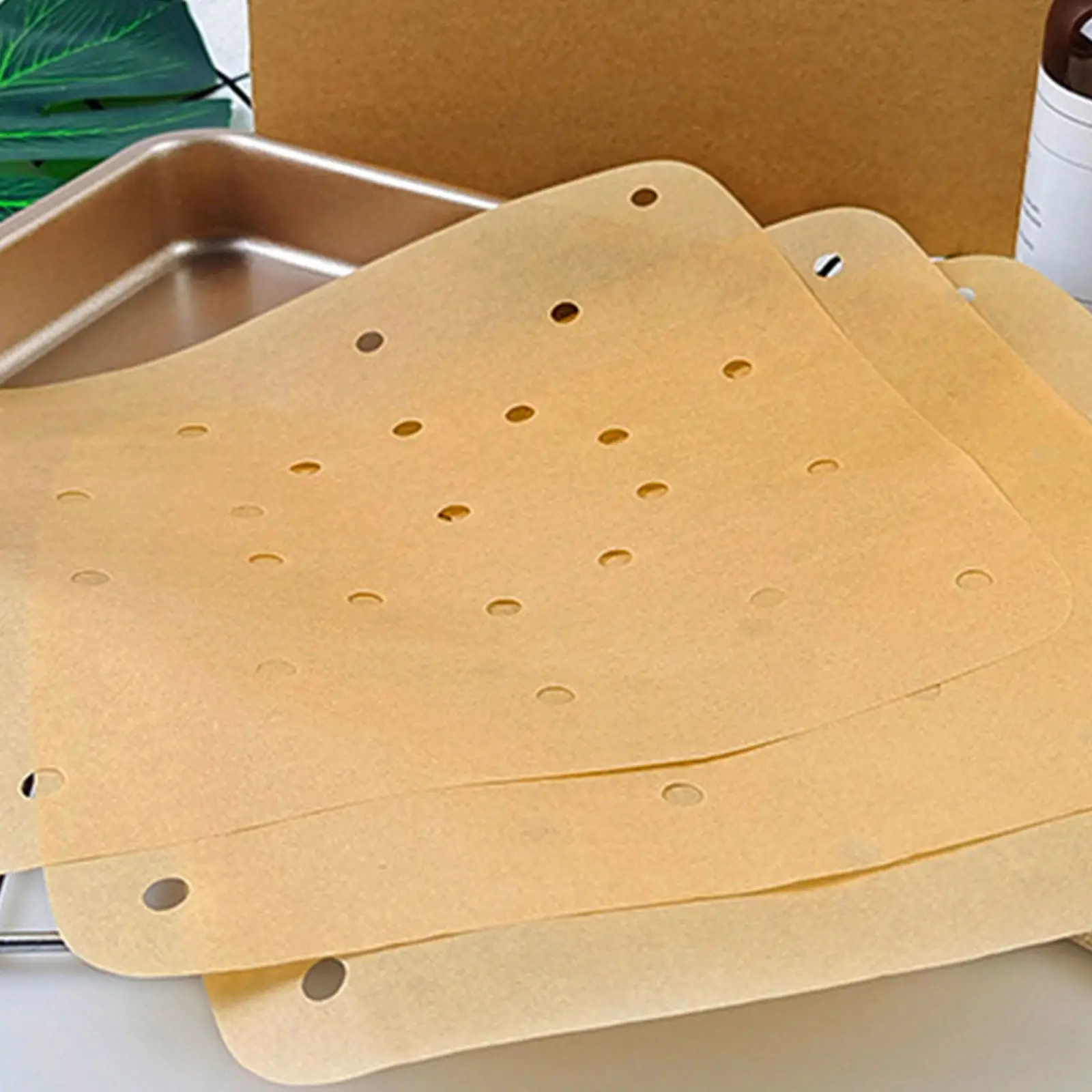 Air Fryer Parchment Paper 200 Sheets – Non-Stick, Heat-Resistant, Oil-Absorbing Liner for Baking Cookies, Fish & Pastries