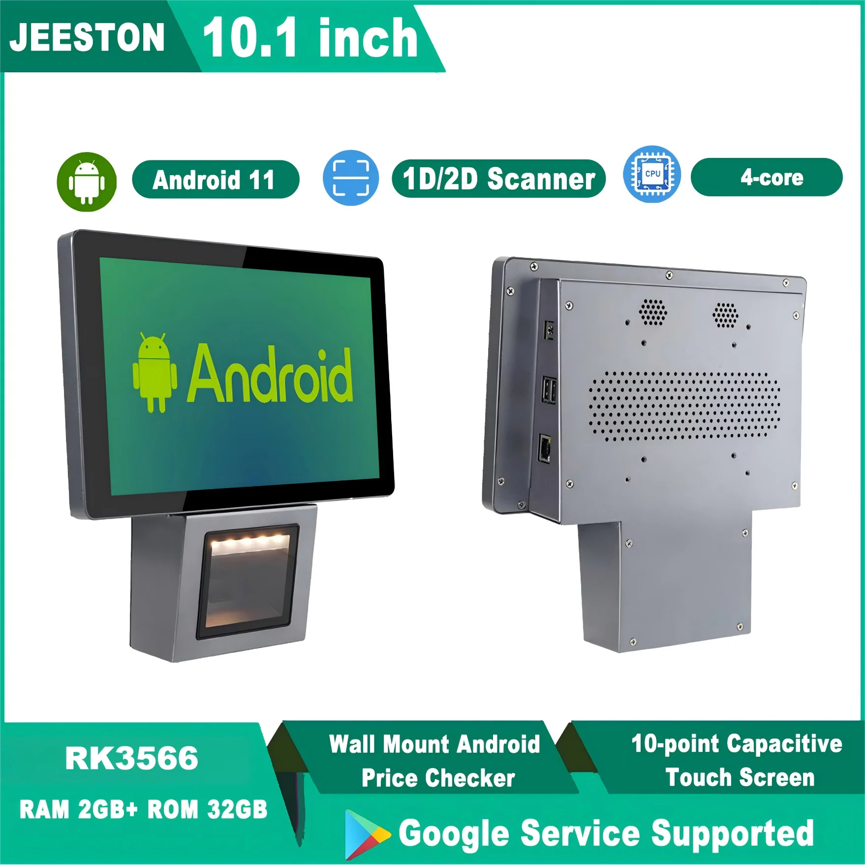 

10.1 Inch Screen Android Price Checker Wall Mount POS Terminal With Barcode QR Code Reader Price Checking WIFI Ethernet