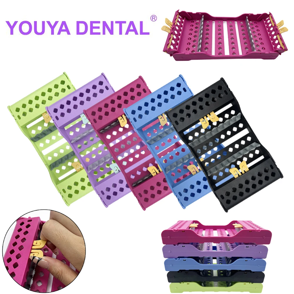 Dental Esterilização Box Titulares, alças, 8 Slots, Instrumento Cassette Rack, Bandeja De Desinfecção De Plástico, Ferramentas De Armazenamento, Autoclavável