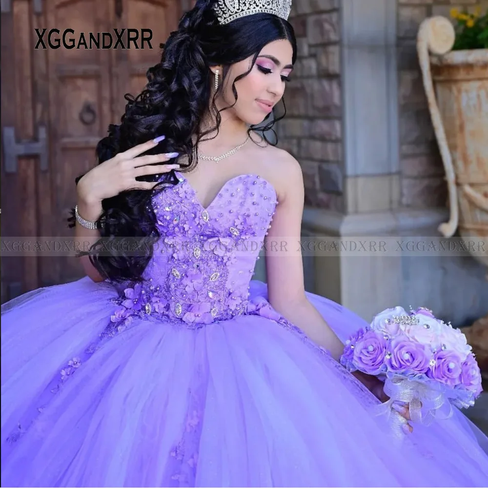 Vestido De baile elegante para quinceañera, corazón con escote vestido plisado y flores para fiesta De cumpleaños, novedad De 2022 para desfile De 15 Años