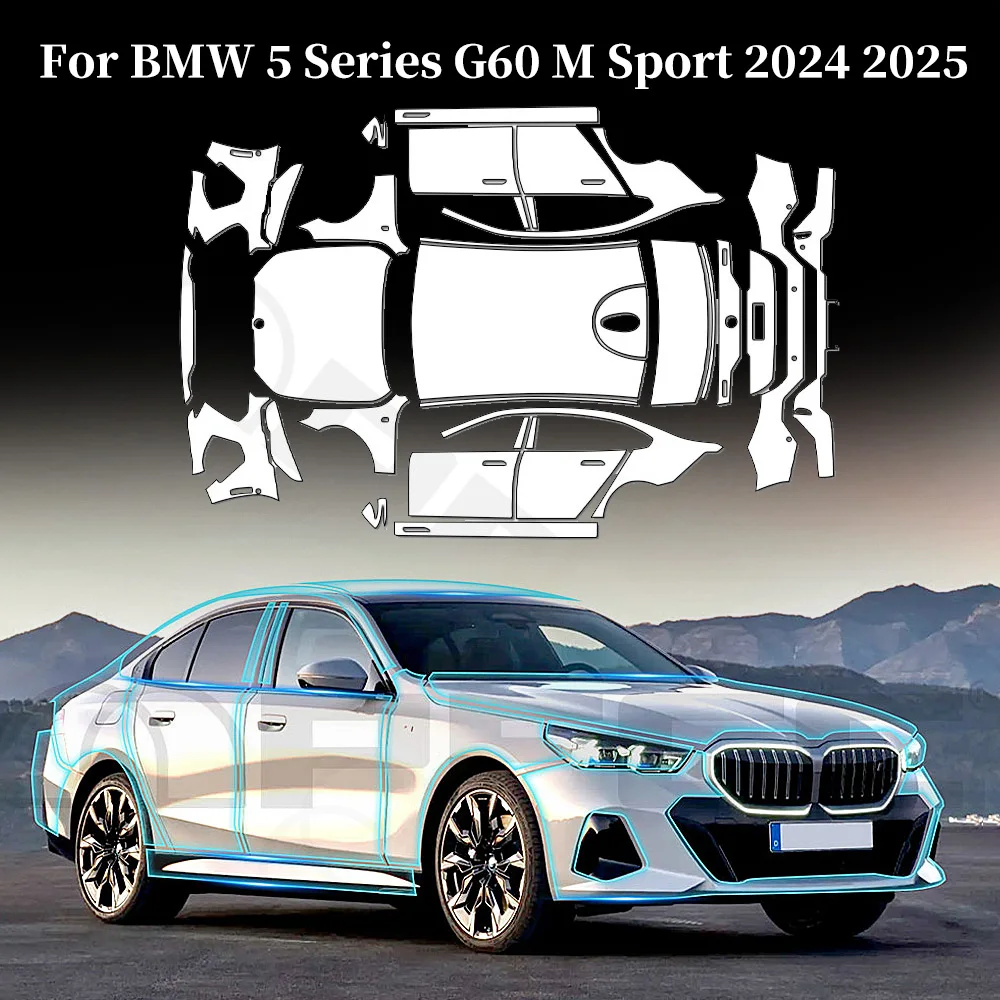 

For BMW 5 Series G60 2024 2025 TPU Paint Protection Film Pre-cut PPF Car Body Clear Anti-scratch Invisible Bra Resistant Kit