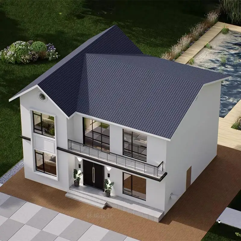 Modern 2 Storey Detached Villa Home Luxurious Light Steel Prefabricated Houses