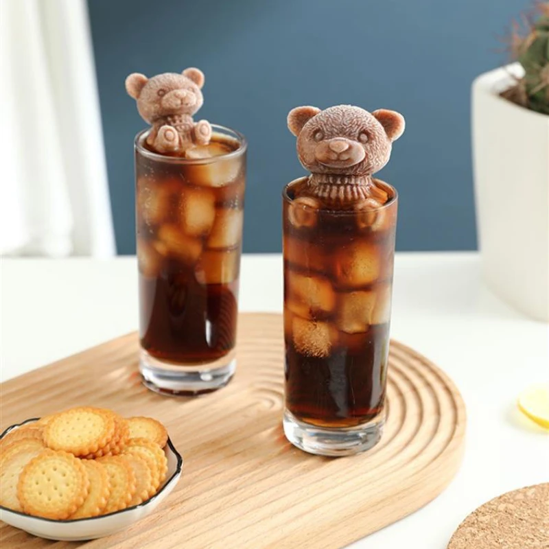 

Bear Ice Cube Mold Household Food Grade Tray Reusable Silicone Maker Large Food Grade Silicone Square DIY