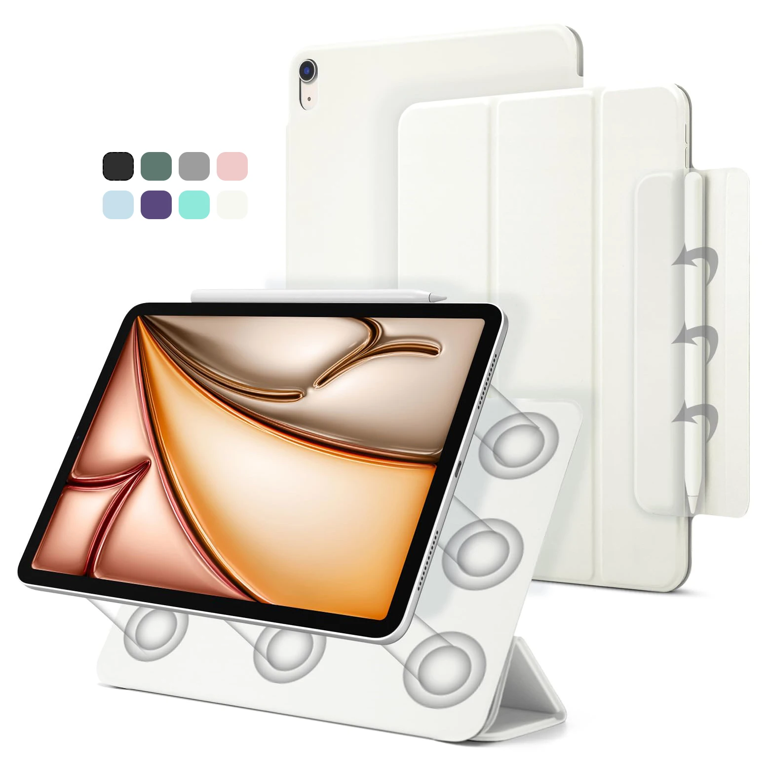 

For iPad Pro 13 11 Case M4 2024 A16 11th Air 13 Powerful Magnetic Attachment Slim Trifold Stand Case For iPad Air 11 M2 6th Gen