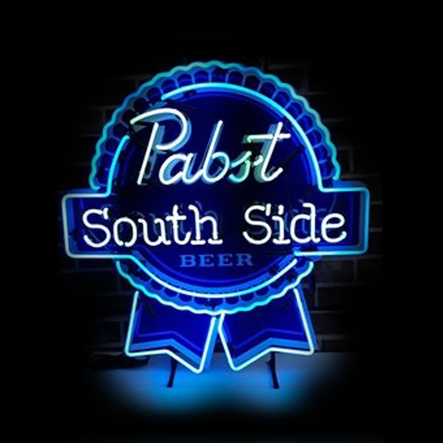 

Pabst Blue Ribbon Neon Signs Lager Al Sign Beer Bar Room Decor Paint Board Neon Sign For Home Professional Real Glass South Side