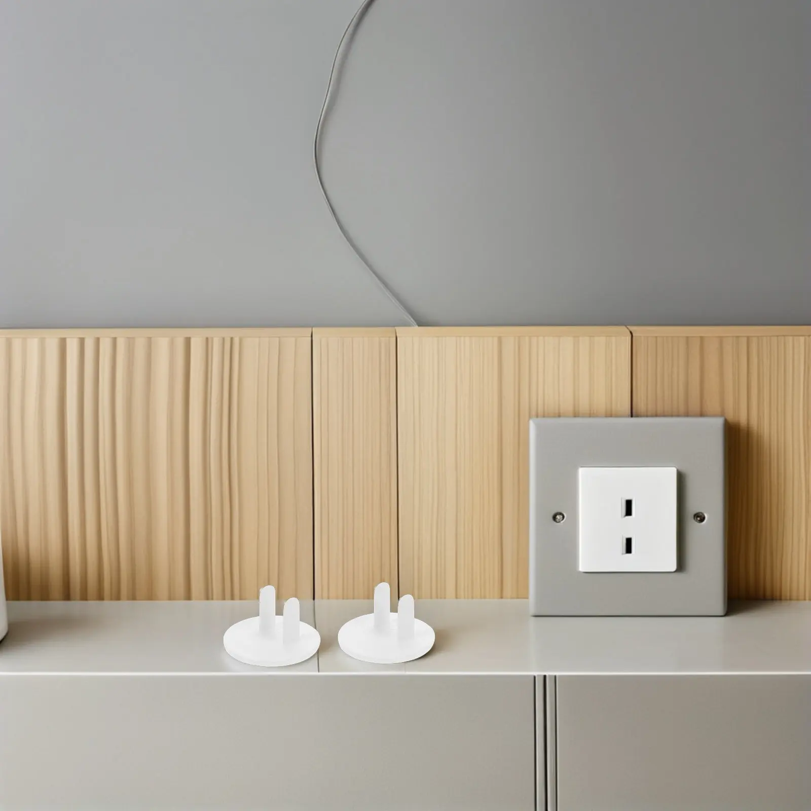 50Pcs White Outlet Covers Proof Safety Electrical Plug Protectors 2 Hole Socket Cap Living Room Outlet Protectors