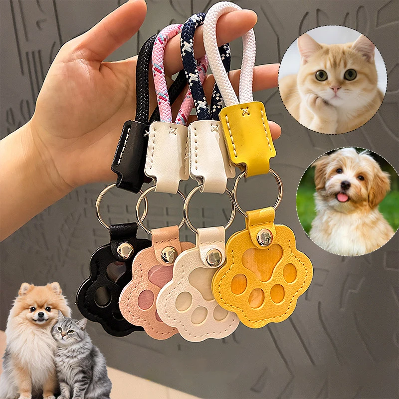 Pet Hair Memorial Keychain PU Leather Keepsake Locket for Cat Dog Fur Pet Hair Storage Pendant Handbag Hanging Accessories
