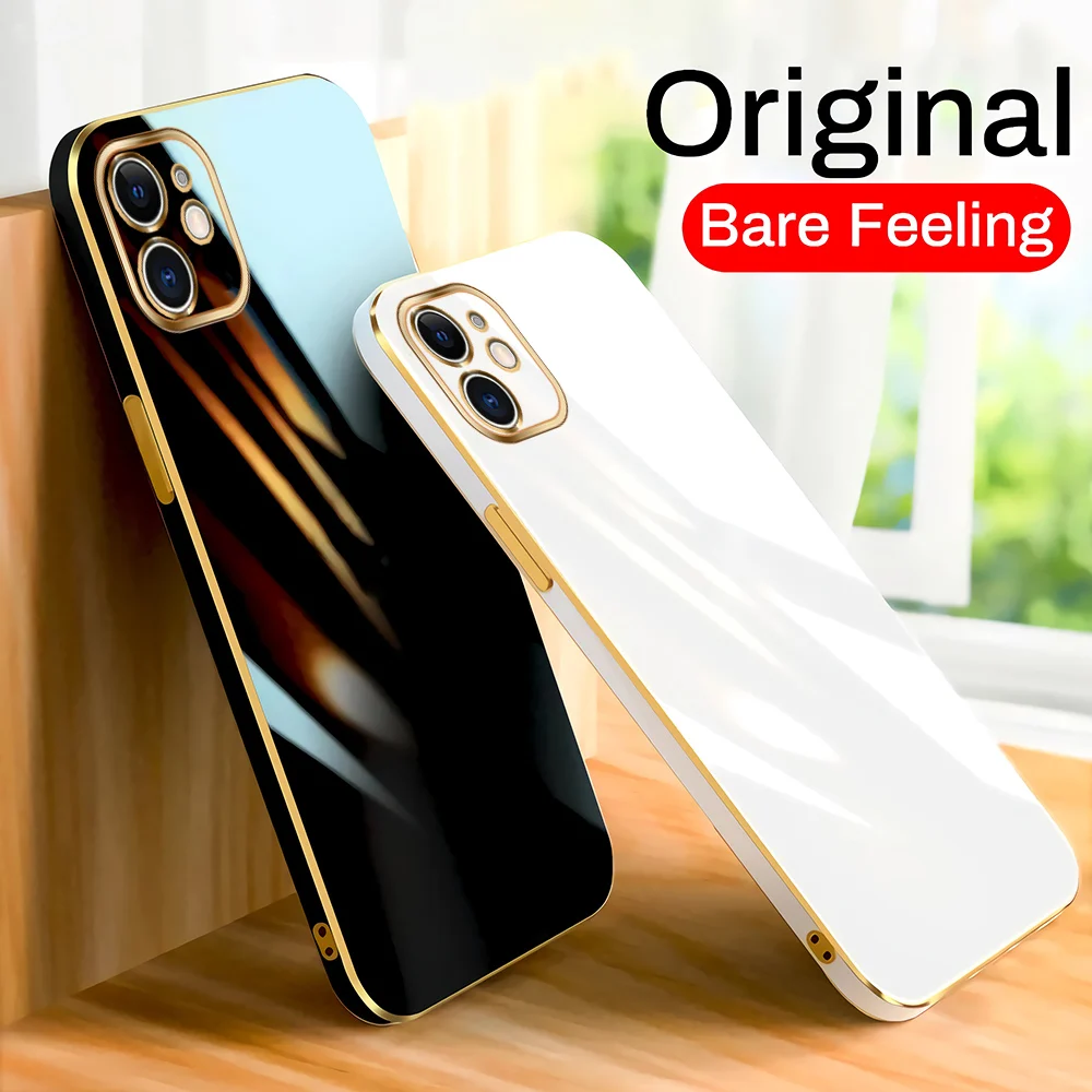 For Infinix Smart 7 HD Smart 8 Soft Original Cases Luxury Plating Soft TPU Cover Shockproof Case