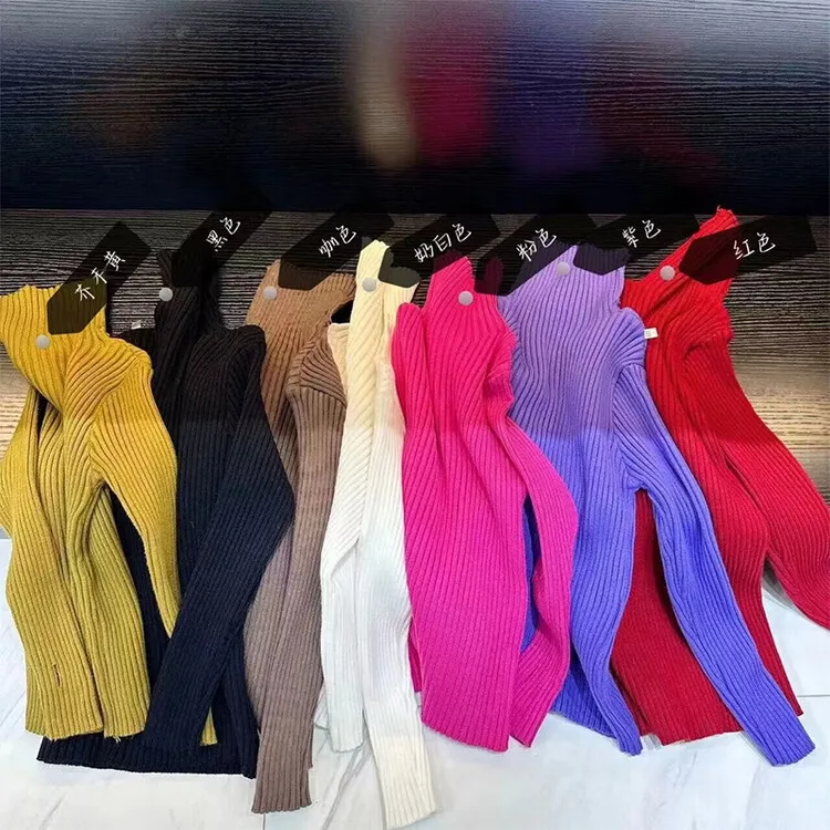 Girls Sweaters Are Slim Finger LeakingTwo-color Bottoming Shirts High Fashionable Sweaters Children Autumn Winter