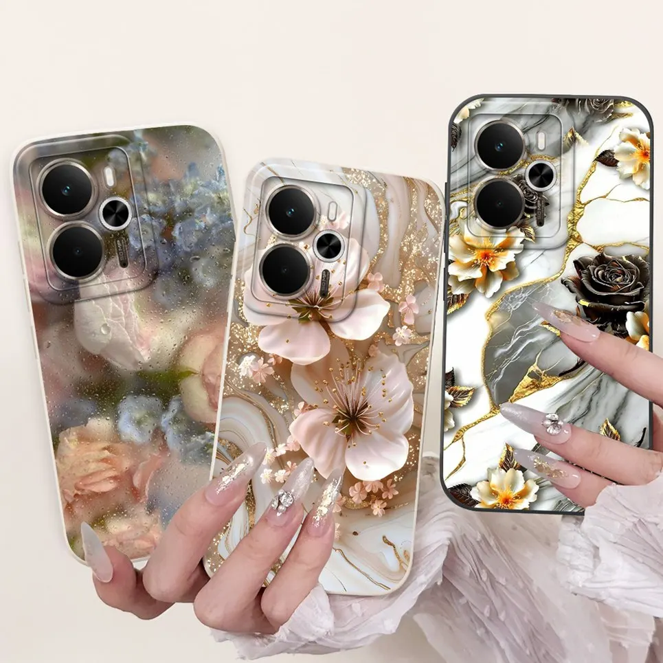 ل Realme 14 5G / Realme 14T غطاء عالمي كوكه فوندا زهرة جرلي أرنب المرأة موضة لينة جراب هاتف لينة السائل سيليكون