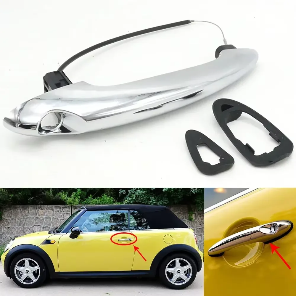 LHD Exterior Front Left Right Chrome Silver Door Handle For MINI R50 R53 R55 R56 R57 R58 R59 ONE COOPER S JCW ALL4 COUPE