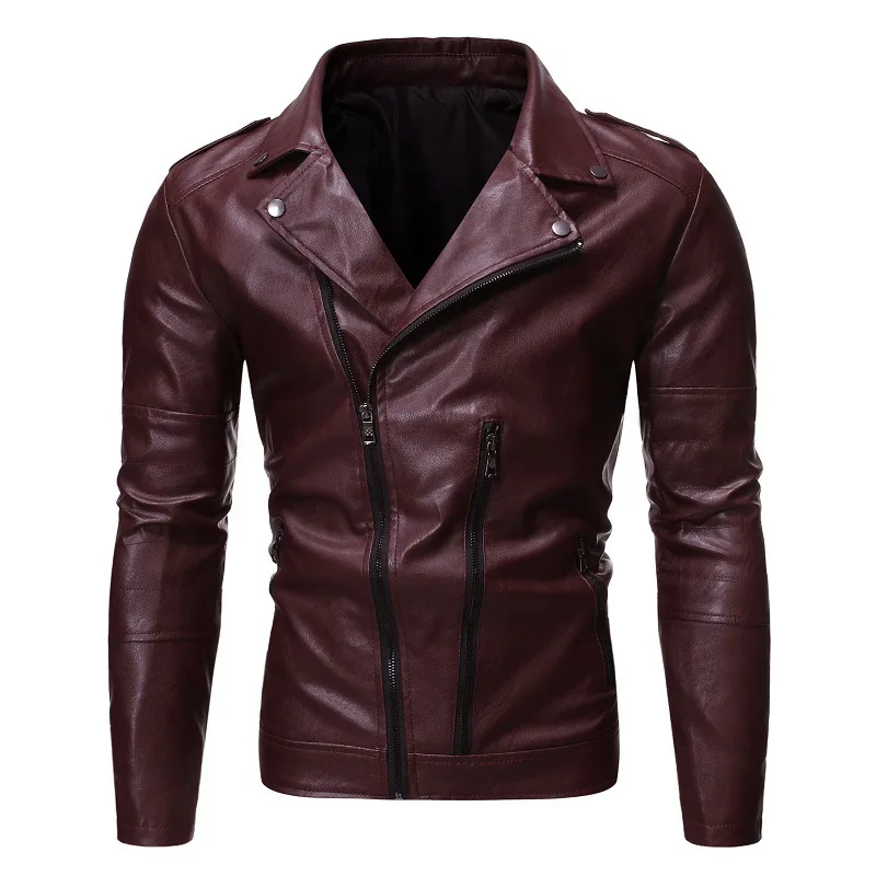 

New Men's Leather Jacket PU Men's Jacket Windproof Motorcycle Leather Jacket Large Size мотоциклетная куртка пиджак мужской