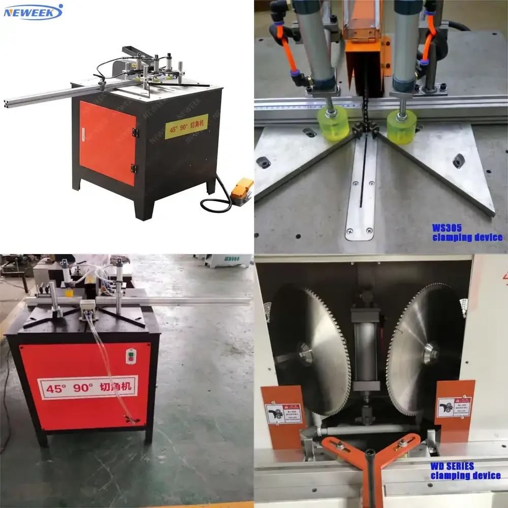 

NEWEEK High Quality Pneumatic Small Single Saw Blade Chipboard Corner Mitre Saw Angle Aluminum Cutting Machine