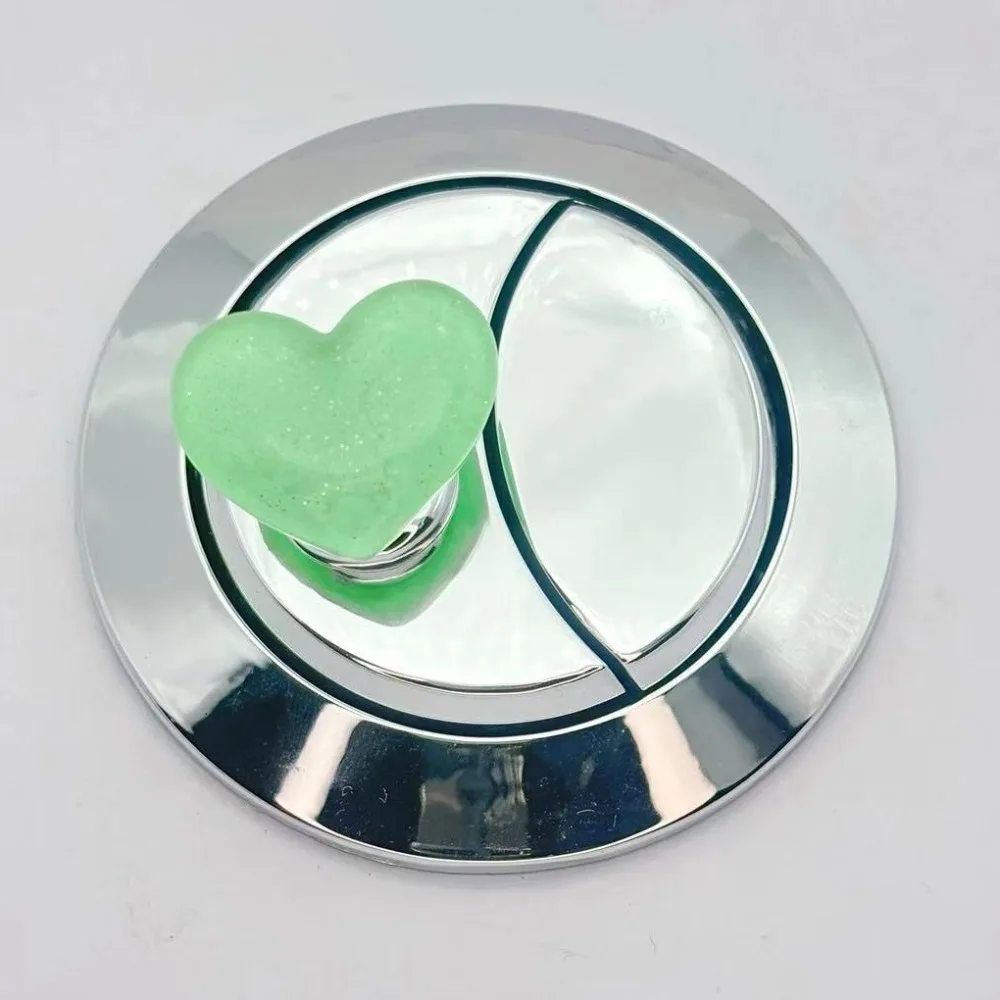 Creative Heart Shape Toilet Press Glitter Nail Protector Water Tank Buttons Cute Love Toilet Button Bathroom