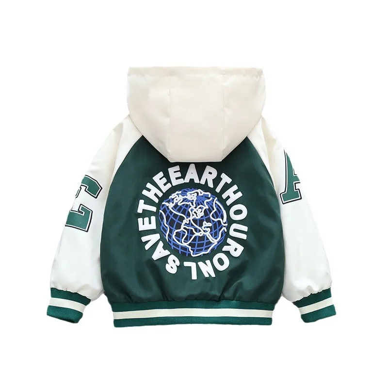 Boys Coat Spring Clothing Children's Spring Lightweight Top With Hood Windbreaker Korean Style Handsome Large-sized for Boys