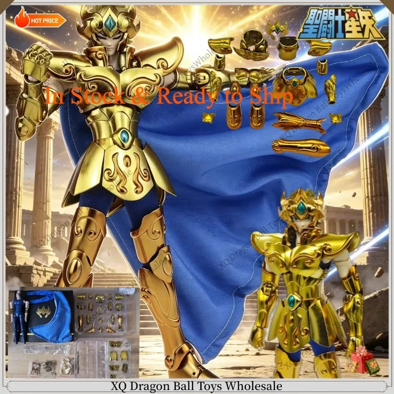 Figura Articulada Original de Saint Cloth Myth: Leo Plus3 Aioria con Base de 25cm y Placa de Identificación en Oro Real