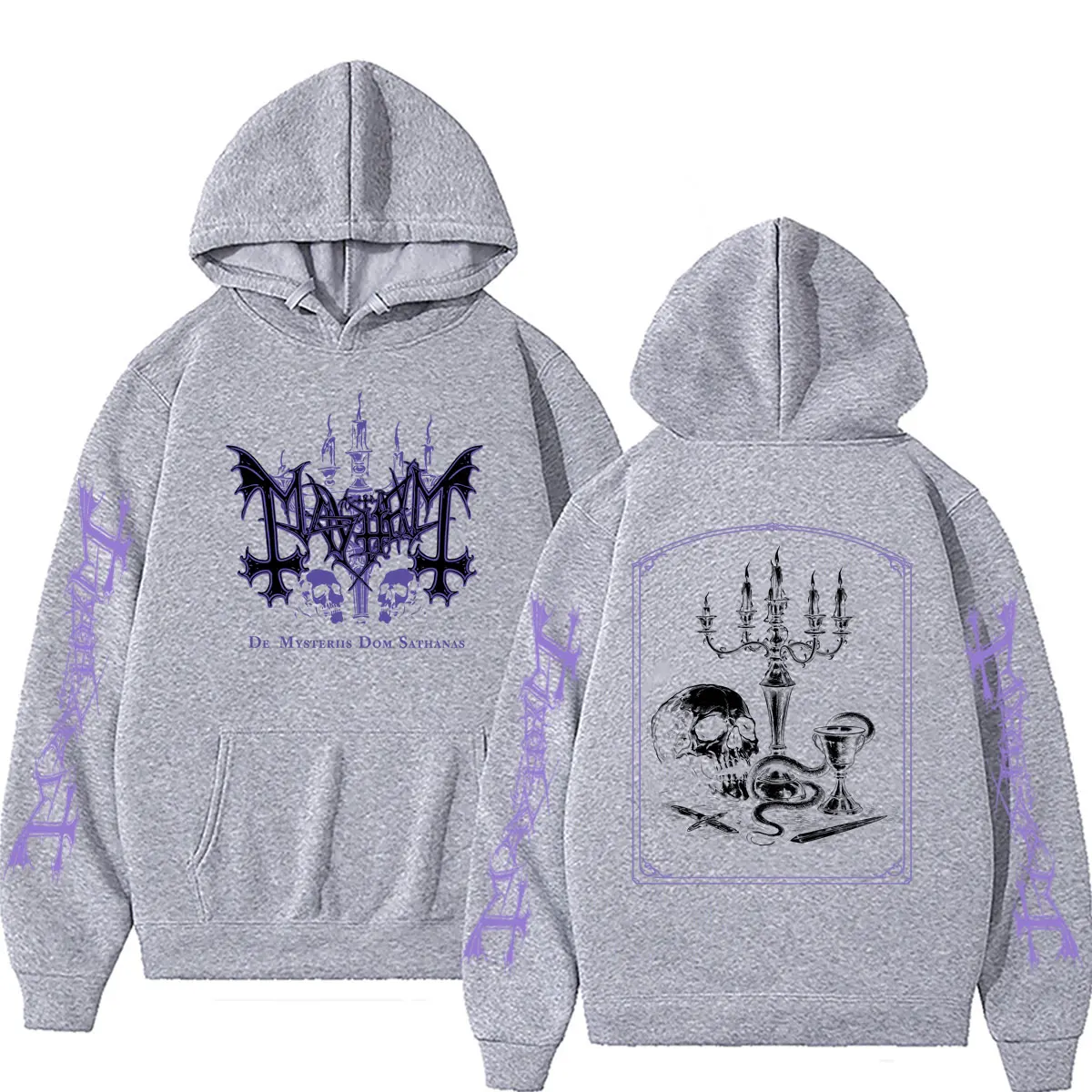 Rock Band Mayhem De Mysteriis Dom Sathanas Skelett Grafik Hoodie Herren Damen Death Black Metal Gothic Punk Hoodies Streetwear – Detail 5