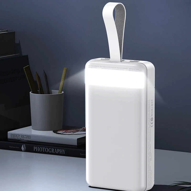 Fuente de alimentación de batería externa P142K, 22,5 W, 50000mAh, 3USB + 1Type-C, carga rápida para teléfono inteligente 12, 13, 14, 14Pro