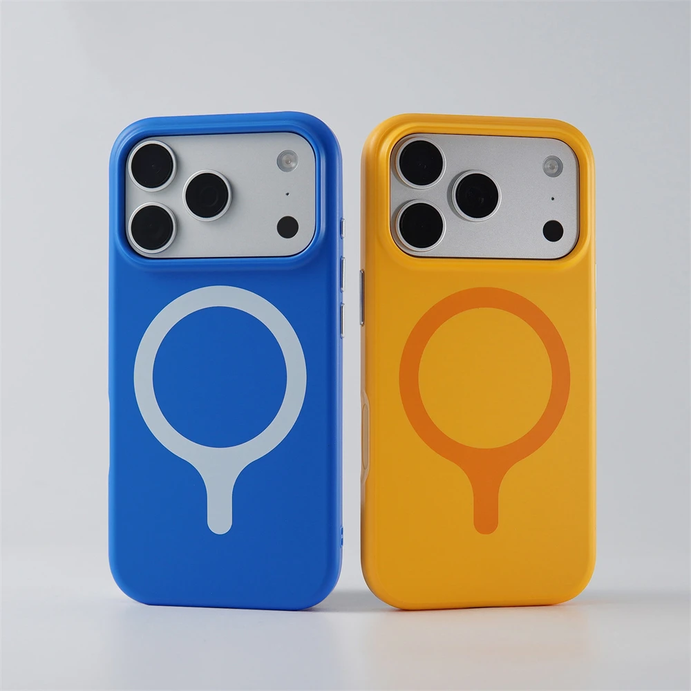 Modische Dopamin-Farben Silikon-Matt-Hülle für iPhone 18 17 16 Pro Max Magnetisches Kabelloses Laden Stoßfeste Hit-Farben-Abdeckung