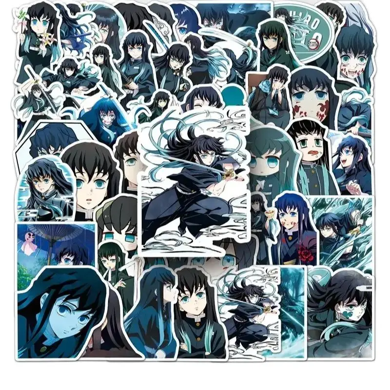 50Pcs Anime Tokitou Muichirou Stickers Tokito Sword DIY Stickers Scrapbooking Phone Luggage Skateboard Waterproof Decals