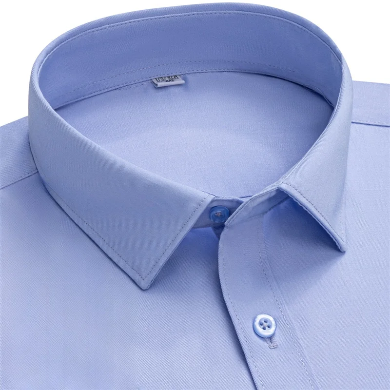 

New Pure Cotton Men's Shirts Male Business Casual Long sleeve Shirt for Men Pocket Office White Blue Social Shirt S-5XL 6XL 7XL