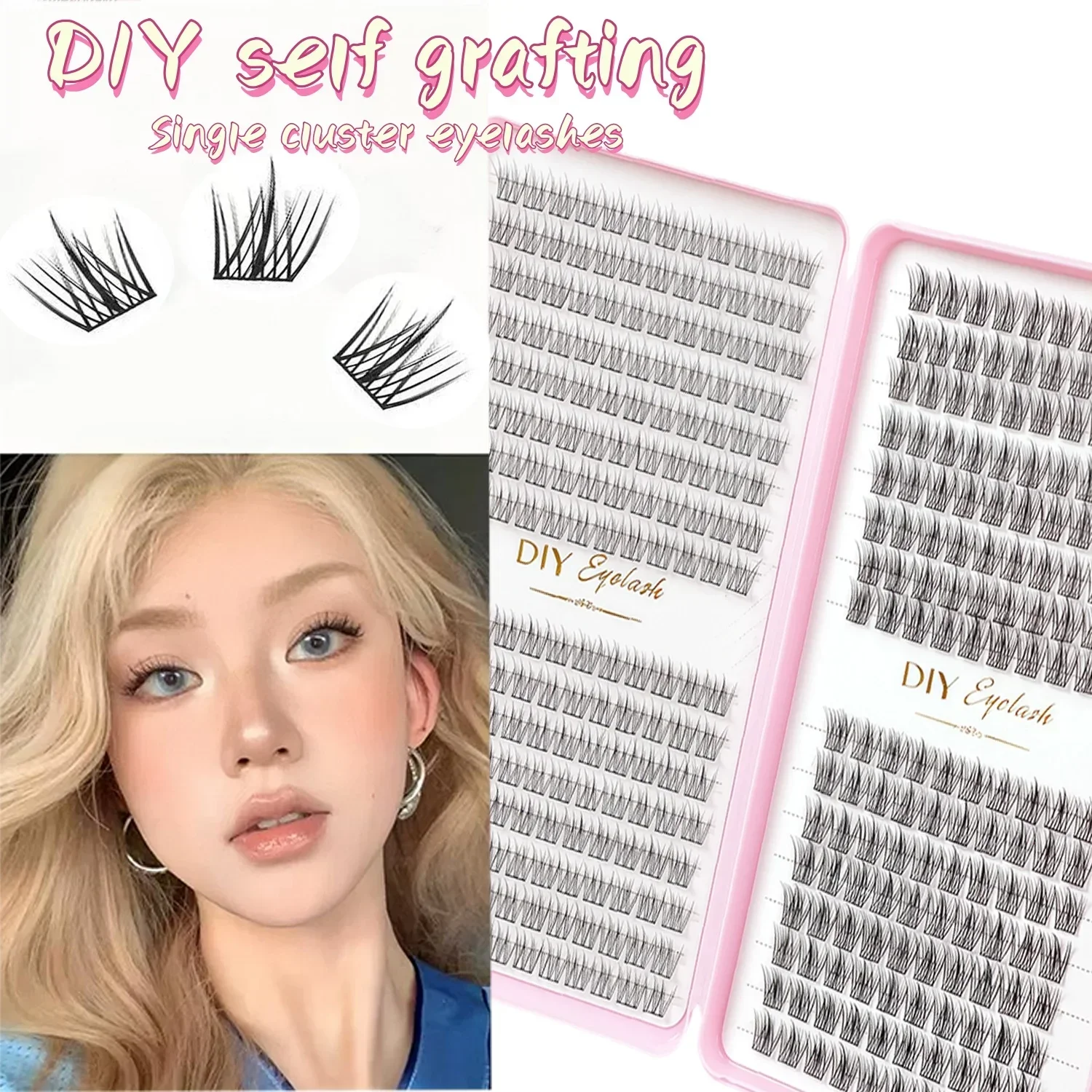 Large Box Book Set Single Cluster False Eyelashes Segmented Self-Adhesive Grafting Eyelashes Daily Atmosphere