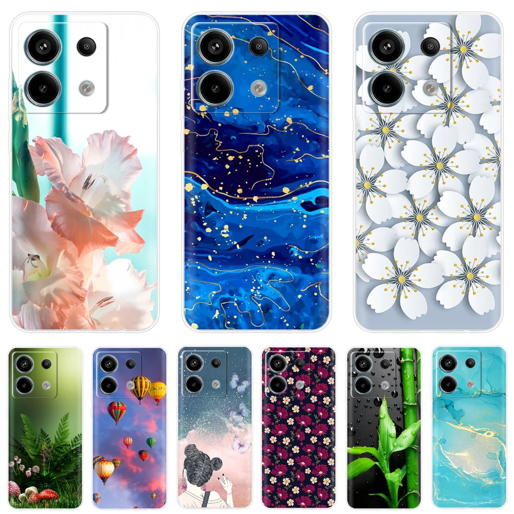 For Xiaomi Redmi Note 13 Pro 4G 5G Case Fashion Painted Cover Clear Silicone Soft TPU Phone Cases For Redmi Note 13 Note13 Shell