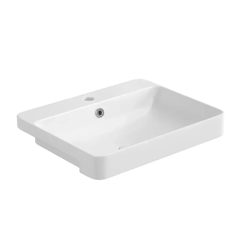 

Semi-recessed, countertop basin, home hotel bathroom, semi-hanging washbasin
