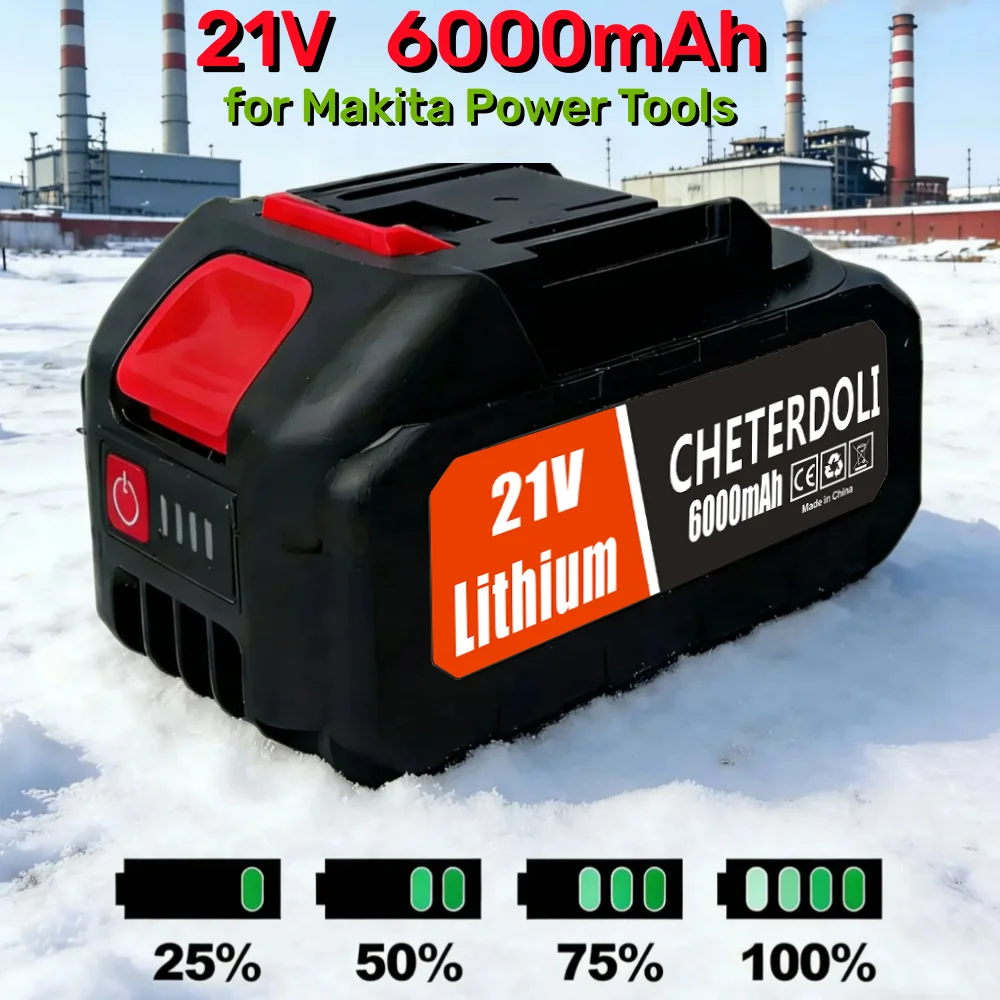 

for Makita 21V 6.0Ah Smart Battery 5S2P Li-ion Pack 2H Fast Charging Overheat Protection for Power Tools Drills Safety Certified