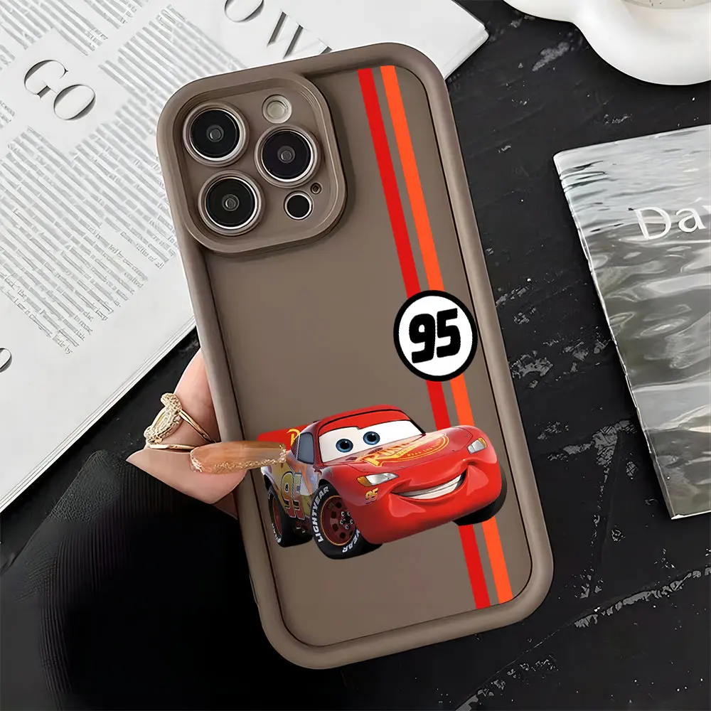 Casing ponsel Disney Cars Lightning McQueen, casing penutup belakang ponsel TPU lembut untuk OPPO Reno 2 3 4 5 6 7 7Z 8 8T 10 11 Pro Plus 4G 5G