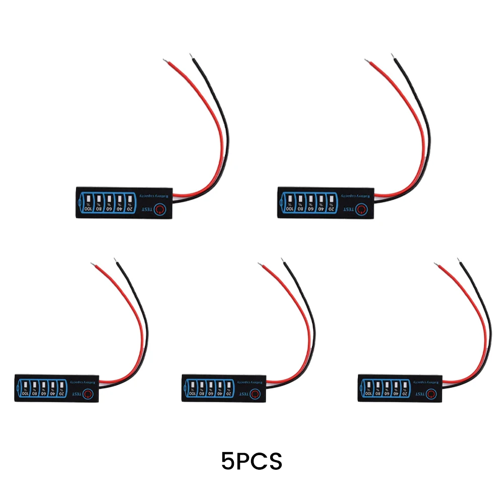 DC5V-30V 1/5pcs Display intelligente della batteria Indicatore del livello della batteria al litio 18650 Lipo Li-ion Capacità Tester di ricarica