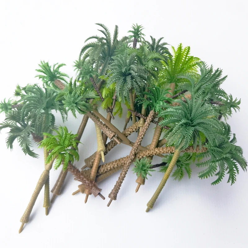 5-20pcs 4-17cm Model Palm Tree Mixed Coconut Tree model Beach Seaside Landscape Layout Train Railway Scenery Diy Mini Diorama