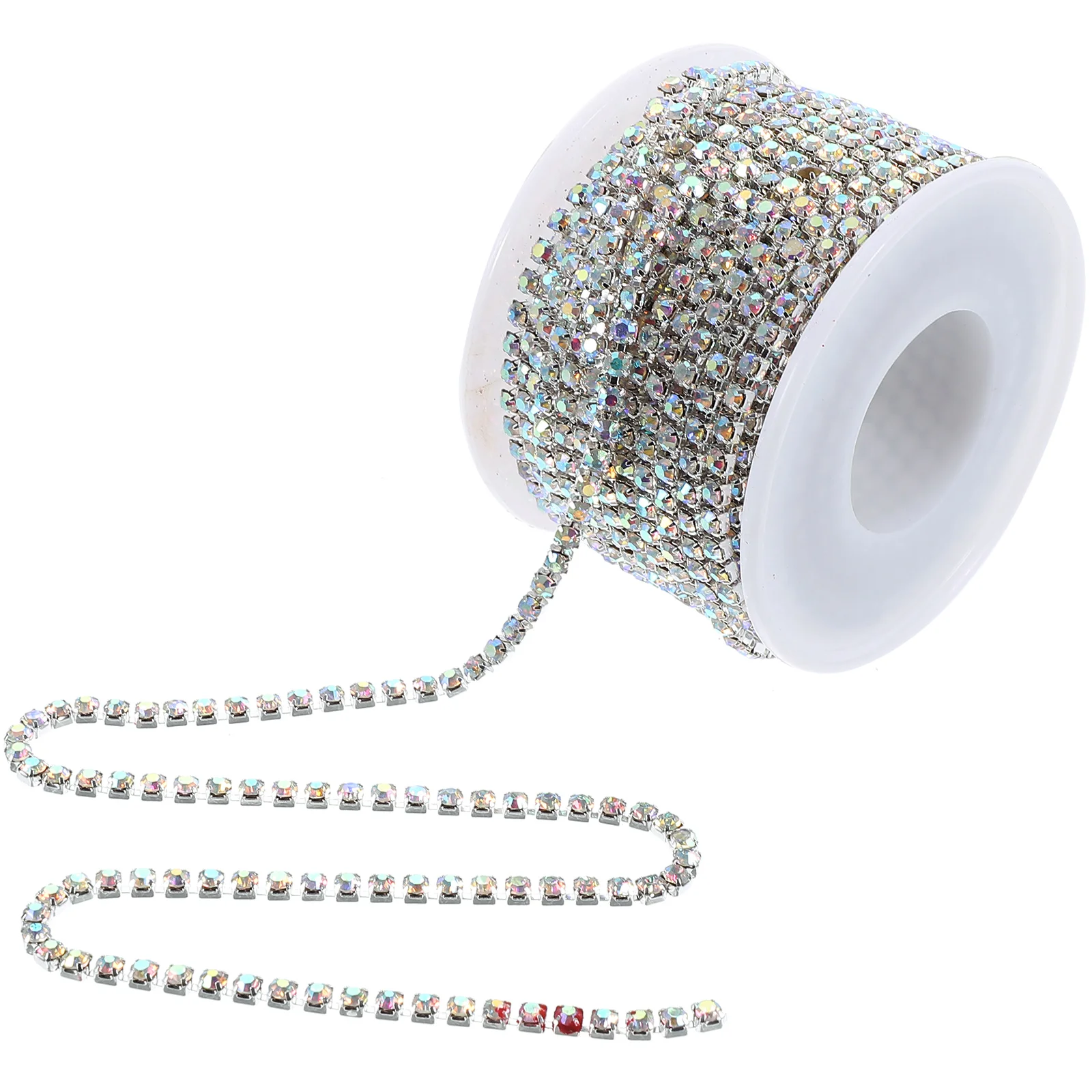 

Rhinestone Chain 10M Golden Base White Rhinestones 3mm SS12 for DIY Jewelry Craft Wedding Decorations Lightweight Compact