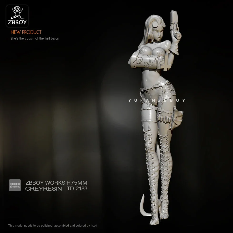 75mm Resin model kits figure beauty colorless and self-assembled  TD-2184